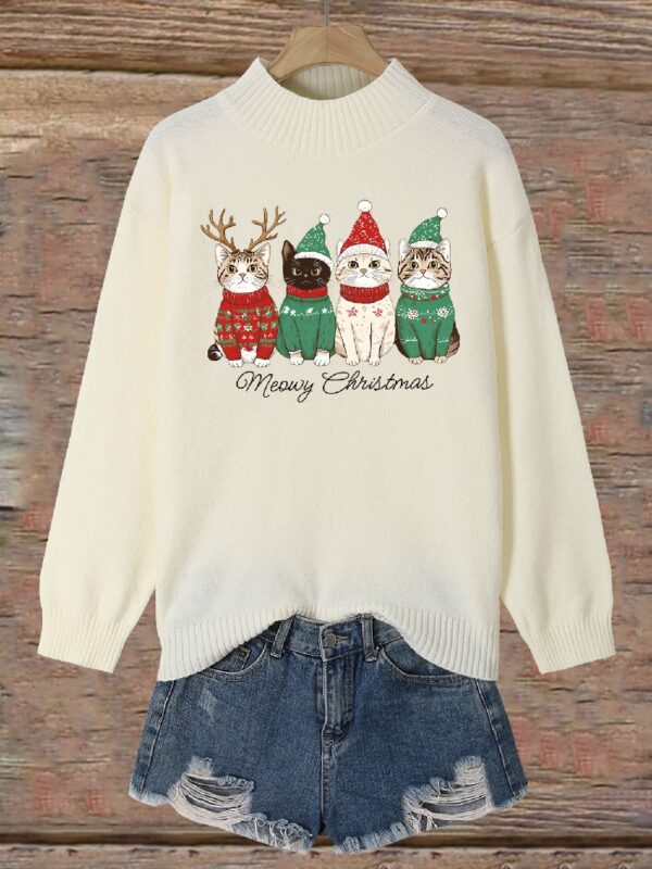 Women's Turtleneck Printed Sweater G3039