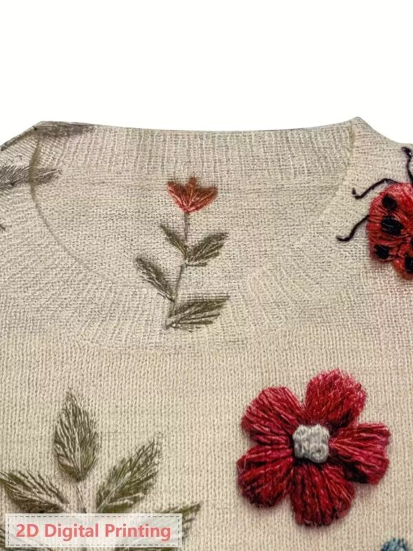 Women's Round Neck All-Over Patterned Sweater X002