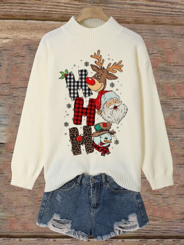 Women's Turtleneck Printed Sweater G3011