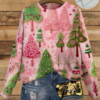 Women's Round Neck All-Over Patterned Sweater Y024