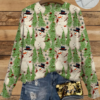 Women's Round Neck All-Over Patterned Sweater Y003