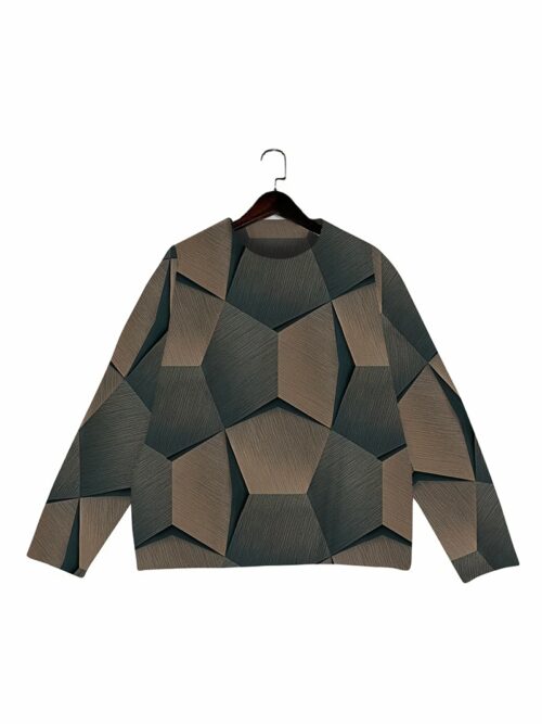 Women's Round Neck Allover Printed Sweater Y016