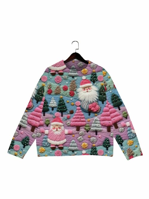 微信图片_20250528191819 - 副本qznlaqozvu (1) Women's Round Neck All-Over Patterned Sweater Y020