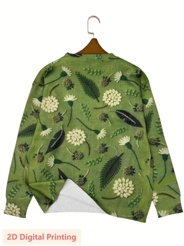 Women's Round Neck All-Over Patterned Sweater X006